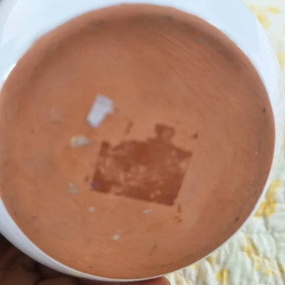 Pique-Fleurs Made In France Hand Painted Vase 6 Holes Blue Flower/Green Leaves - Picture 5 of 9